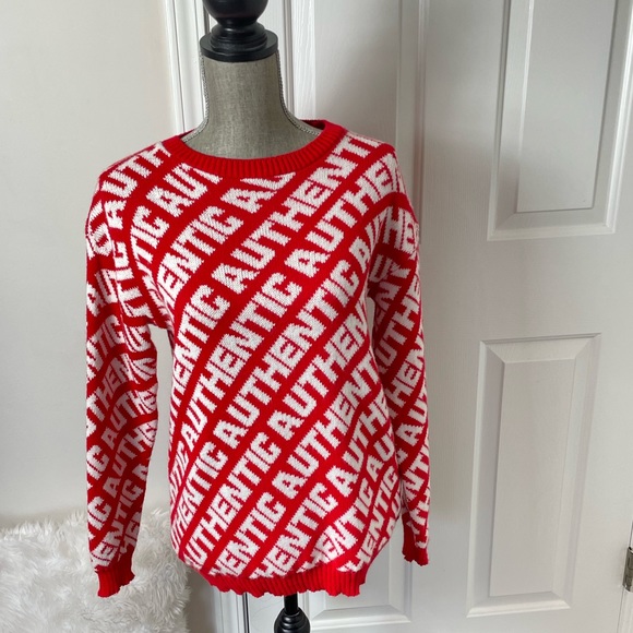 Asos Women's NEW Authentic Red Long Sleeve Crewneck Sweater Size Small - Picture 6 of 11